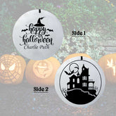 Spooky Halloween porch décor wind chime with custom text